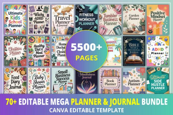 Download 70+ Editable Planner &amp; Journal Bundle - Planner Collection