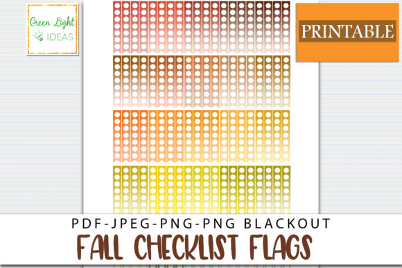 Download Fall Checklist Flags Planner Stickers - Planner Collection