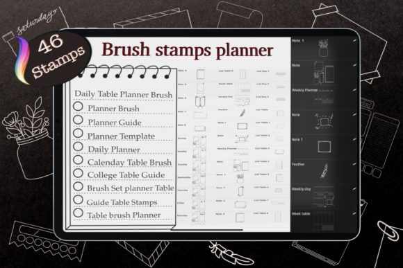 Download 46 Planner Stamps, Brush Stamp Planner - Planner Collection