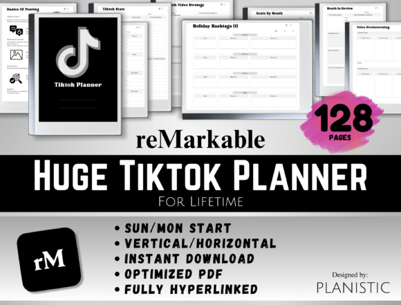 Download ReMarkable 2 Tiktok Planner,Social Media - Planner Collection