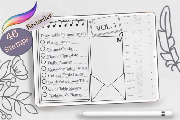 Download Procreate Planner Stamp Brushes, Template - Planner Collection