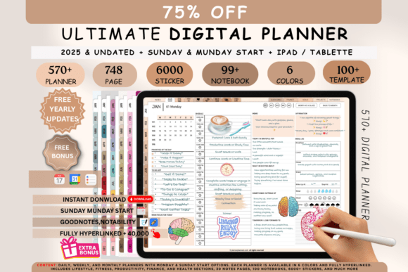 Download Digital Planner Blue 2025 &amp; Undated - Planner Collection
