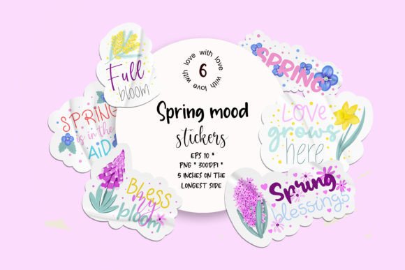 Download Spring Sticker Bundle | 6 Png Stickers - Premium Resources