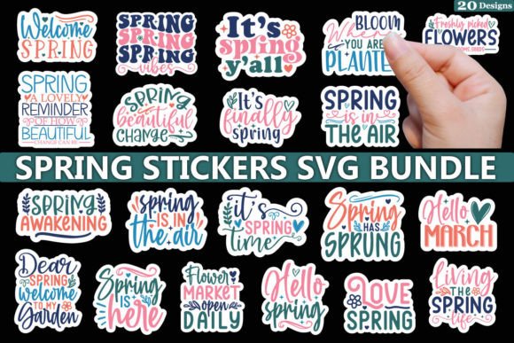 Download Spring Sticker SVG Bundle - Spring sticker Collection