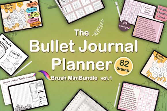 Download MiniBundle Planner Brush Stamp Procreate - Planner Collection