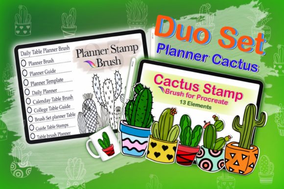 Download Procreate Cactus Template Planner Brush - Planner Collection