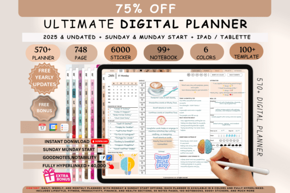 Download Digital Planner 2025-2026-2027 &amp; Undated - Planner Collection