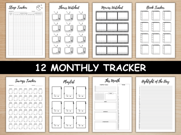 Download Monthly Trackers Bundle, Digital Planner - Planner Collection