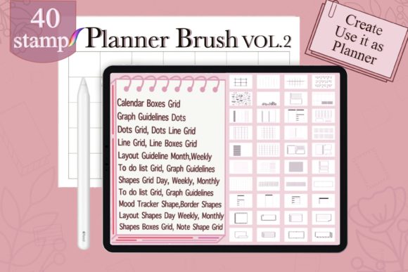 Download Procreate Brushes Stamp Outline Planner - Planner Collection