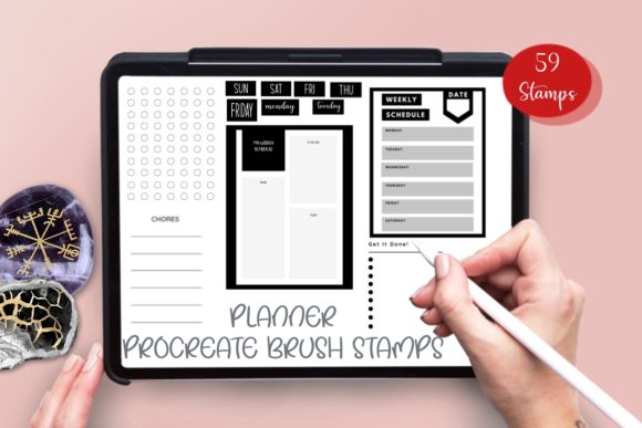 Download Digital Planner Brush Stamps - Planner Collection